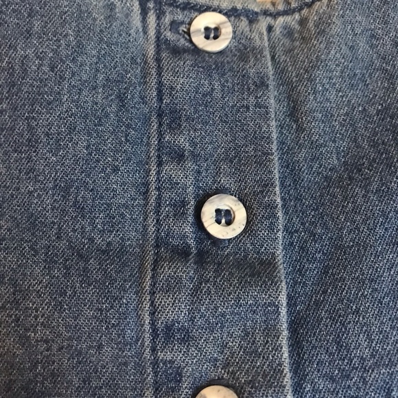 Vintage Little Angel Dress Baby Girl Denim Flower | Size - 12 Months - Picture 7 of 9